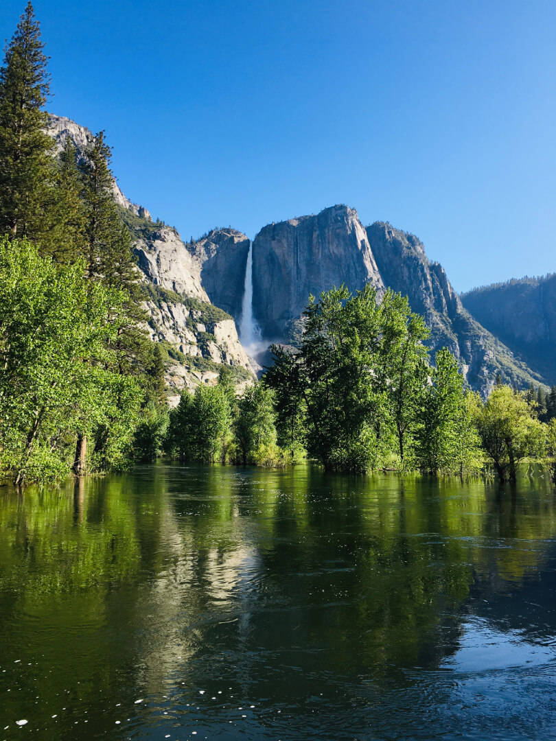 Waterfall With Lake View